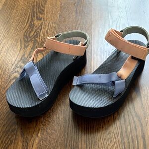 Teva Women's Sandals in Black, Blue, and Peach